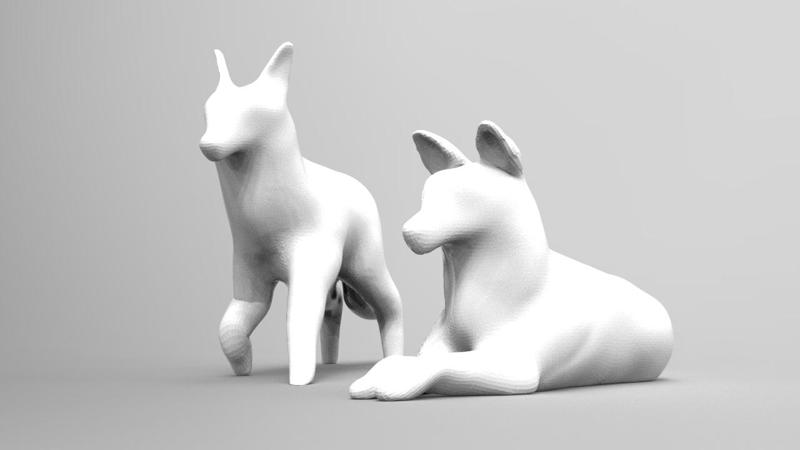 models of decorative wolves or dogs