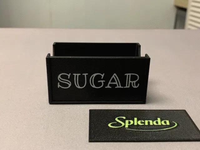 Sugar Packet Holder | Splenda Packet Container | Interchangeable Labels