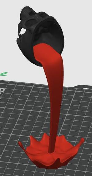 Floating, Spilling Skull 1-Piece