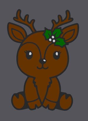 Christmas Deer Female - 2D Wallart