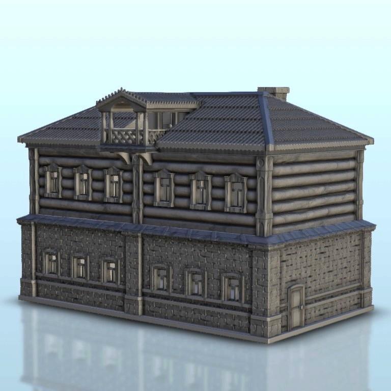 Russian wooden house 4 - Medieval Gothic Feudal Old Archaic Saga 28mm 15mm