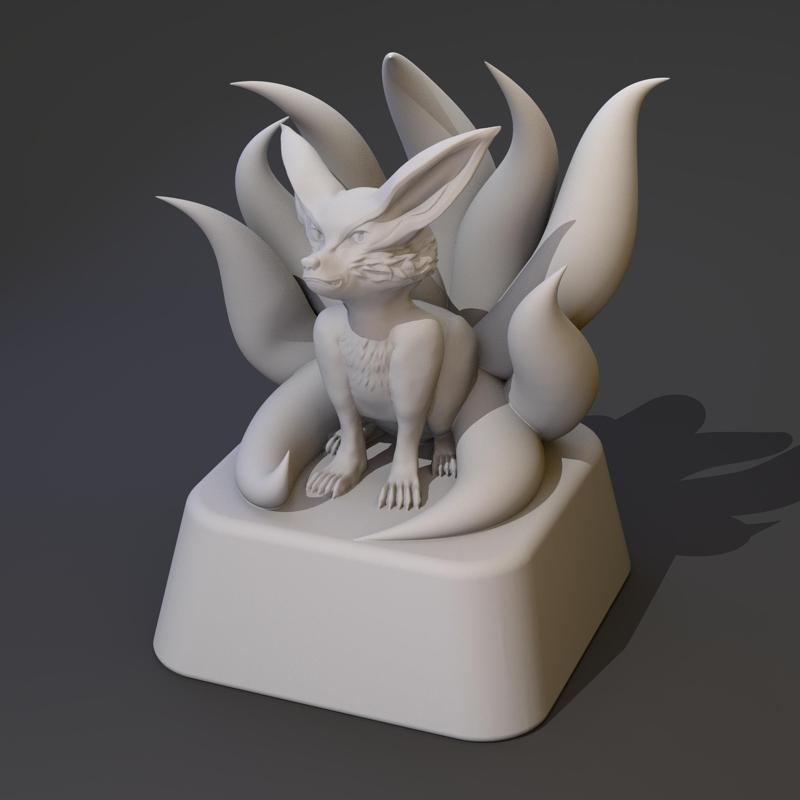 Ninetails Keycap - Naruto - DIGITAL FILES FOR 3D PRINTING - KEYCAP FOR MECHANICAL KEYBOARD