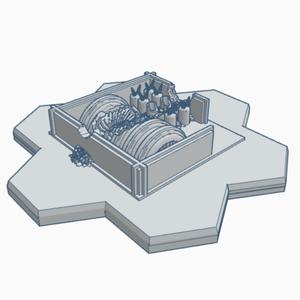 Ruined Military Power Station with Hex Base MilRHB018