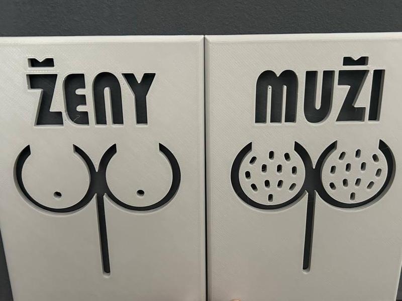 Toilet signs - variants CZ/EN/DE