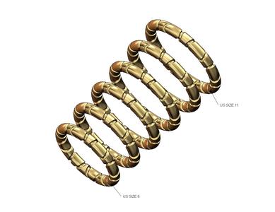 Mirrored Riverstone carving stacker band US sizes 6to11 3D print model
