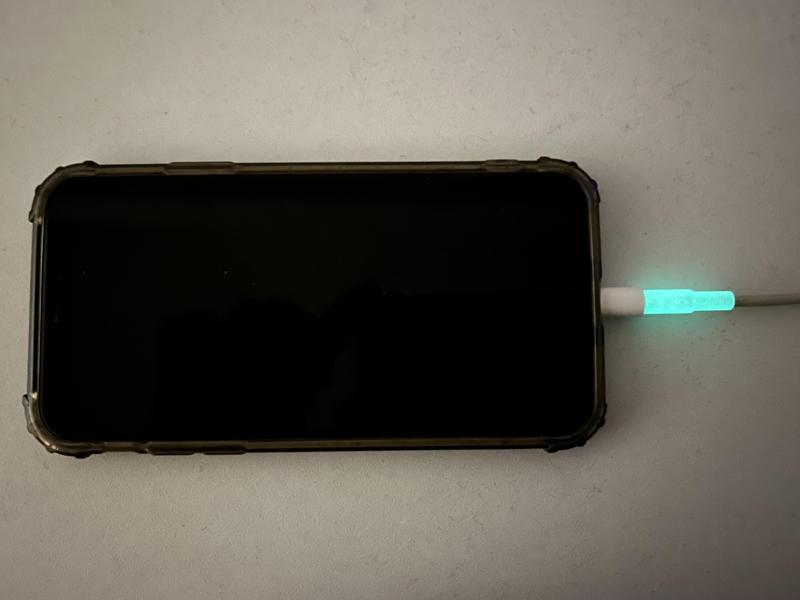 Glow in the dark iPhone Lightning cable protector