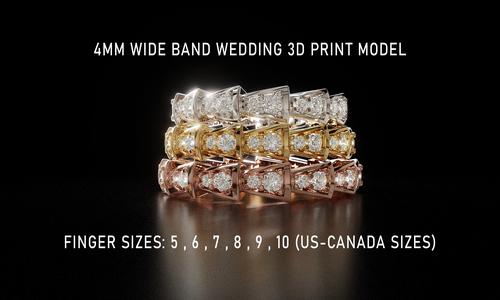 4mm Wide Band Wedding 3D print model