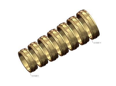 Engraving band N001 US sizes 5to11 3D print model