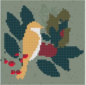 bird and flowers pixel puzzle