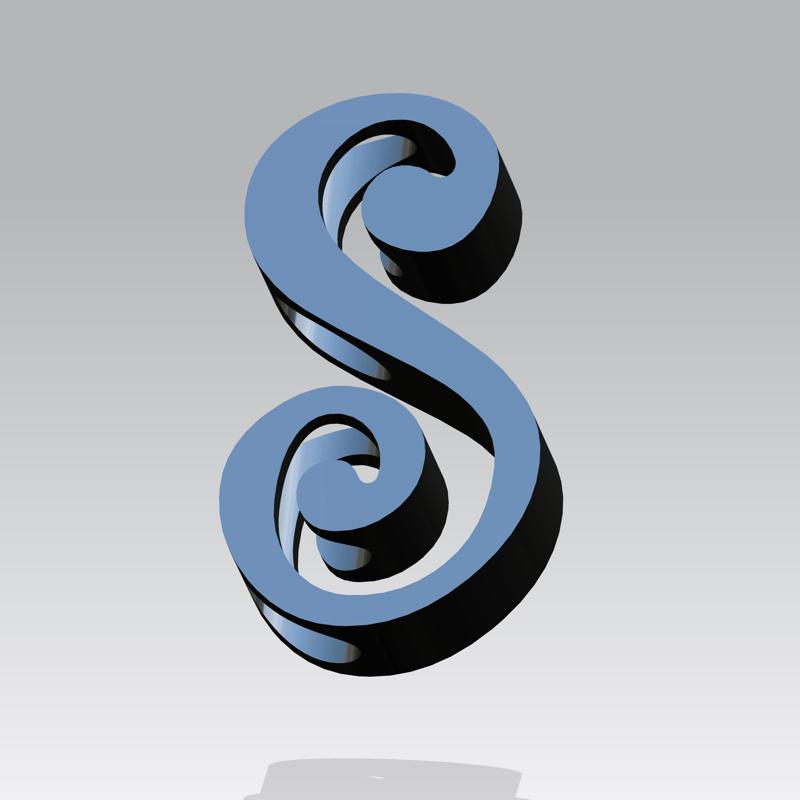 Straw topper letter S