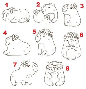 SET x 8 CAPYBARA cutters - CARPINCHO WITH FLOWERS