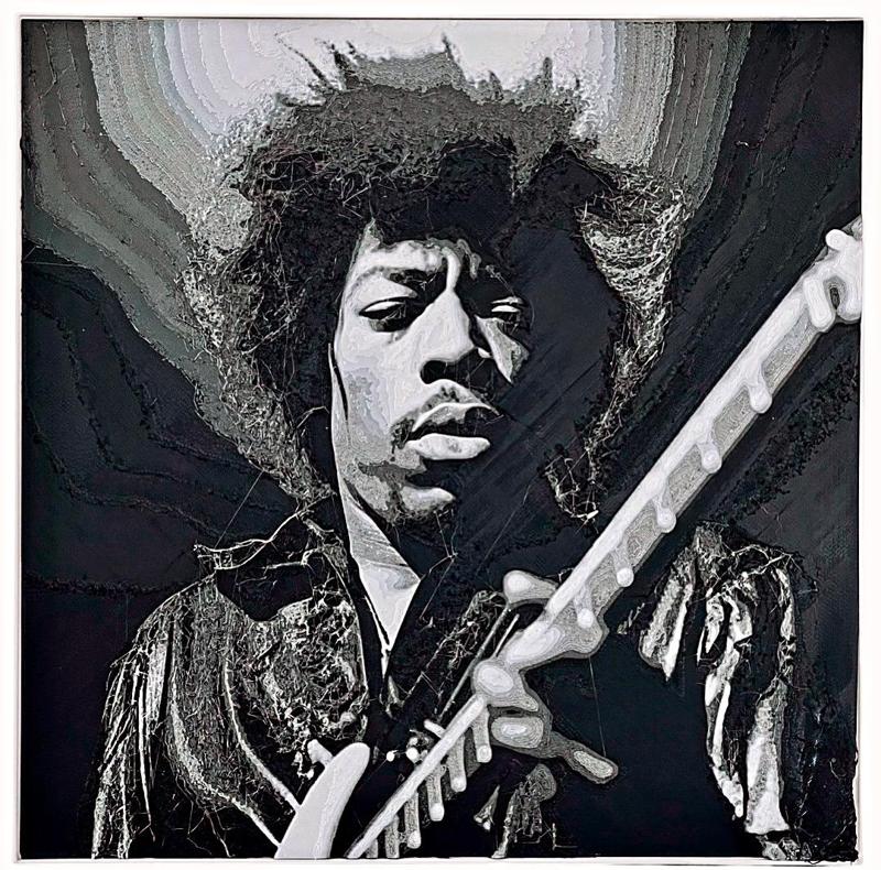 Jimi Hendrix - 8"x8" 3D Rock Series Wall Art