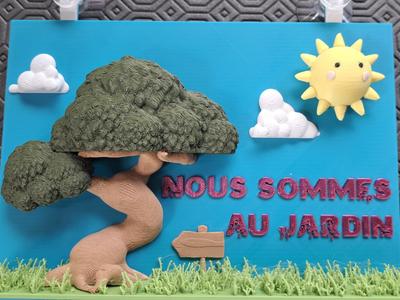 We are in the Garden sign (in English)
