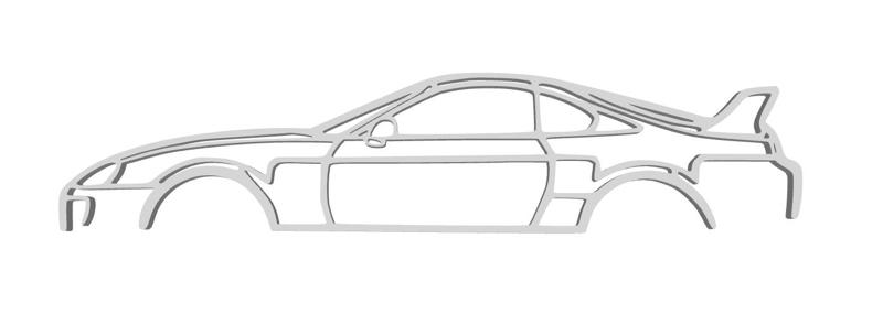 Easily scalable Toyota Supra silhouette for your wall, keychains, etc.