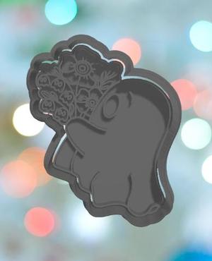 Halloween Ghost With Flowers Cookie Cutter