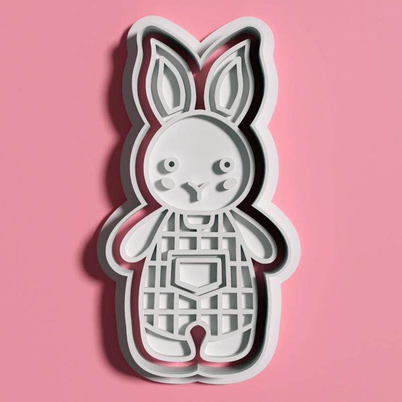 Gardener Bunny Cookie Cutter + Embosser Stamp – Easter Set – 5.4 x 9.8 cm