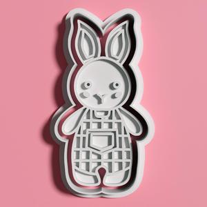 Gardener Bunny Cookie Cutter + Embosser Stamp – Easter Set – 5.4 x 9.8 cm