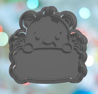 Angel Bear Plaque Cookie Cutter