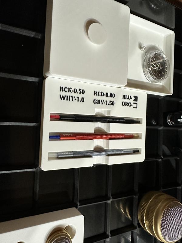 Gridfinity Watchmaker Buergeon Hand Setting Tools