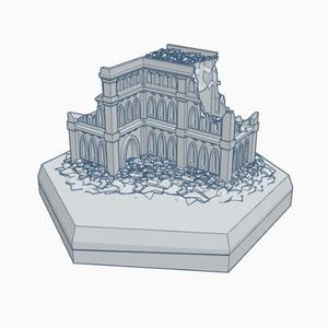 Gothic Ruined Building 22 Hex Map Scale HMSGR022