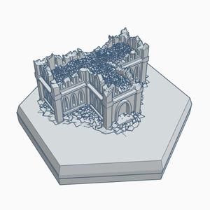 Gothic Ruined Building 6 Hex Map Scale HMSGR006