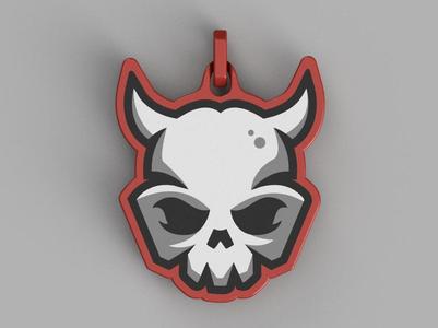 Horned Skull Keychain