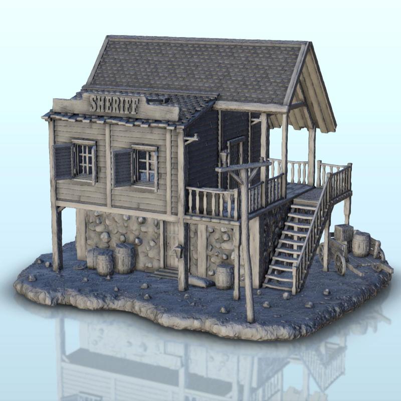 Sheriff's office in wood and stone with stairs (23) - Six Gun Sound Desperado Old Chronicles Gunfight Gutshot Blackwater Gulch