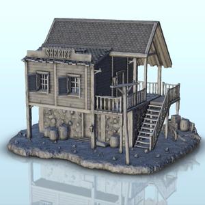 Sheriff's office in wood and stone with stairs (23) - Six Gun Sound Desperado Old Chronicles Gunfight Gutshot Blackwater Gulch