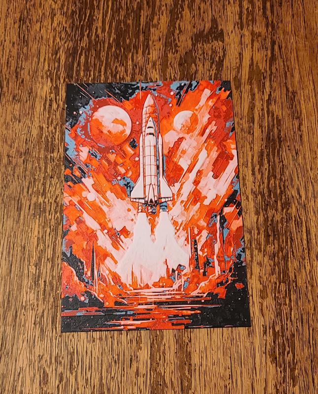 Rocketship Hueforge