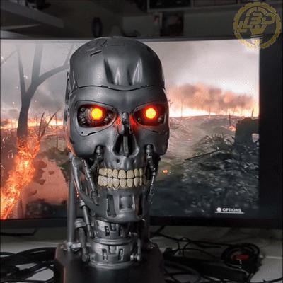 T-800 animatornics skull with face tracking
