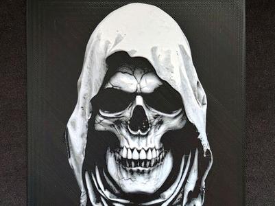 A hooded skull HueForge