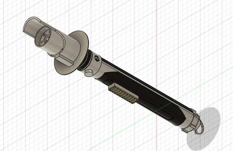 kanan jarrus's lightsaber with detachable emitter. separated by color