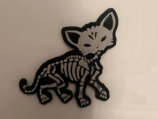 Skeleton Cat Magnet