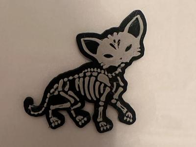 Skeleton Cat Magnet