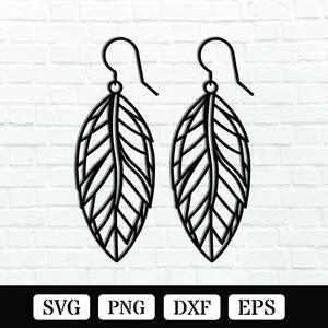 Feather Earring Metal Wall Art Laser Cut SVG