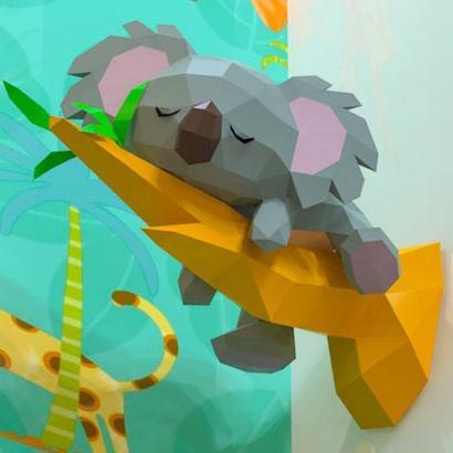 KOALA BEAR SLEEPING ON BRANCH