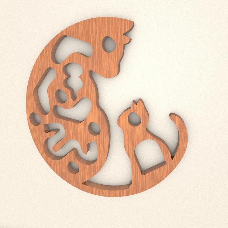 Moon Cat Wall Decoration WAELLISH15