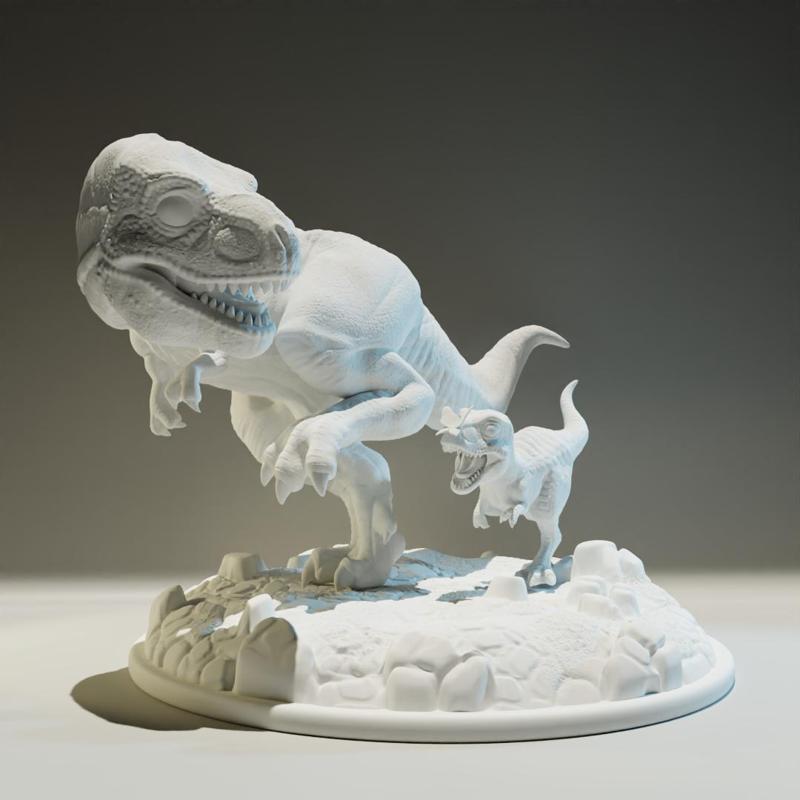 T-rex dad and son
