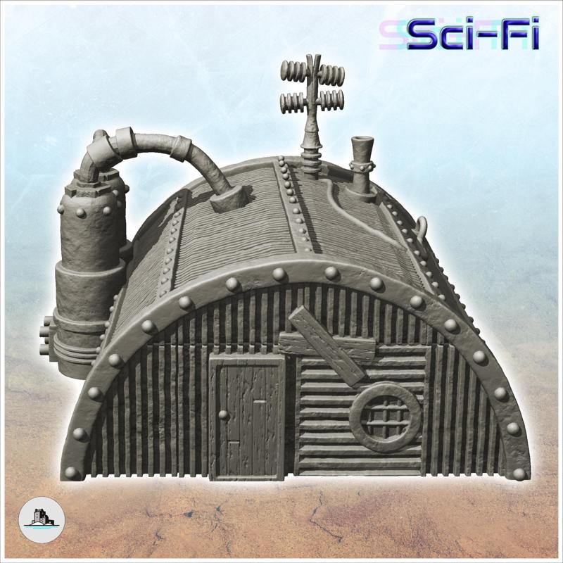 Storage hut with product tanks and magnetic antennas (2) - Future Sci-Fi SF Post apocalyptic  Tabletop Scifi