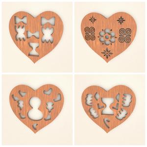 Heart Wall Decoration Set of 4 WASET8 Bundle