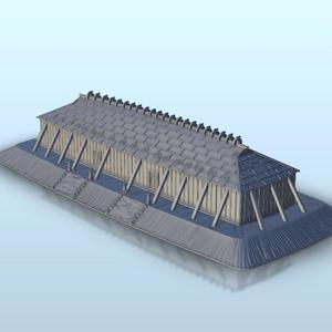 Viking long house + interior furnitures 24 - Alkemy Lord of Rings War of the Rose Warcrow Saga 28mm 15mm