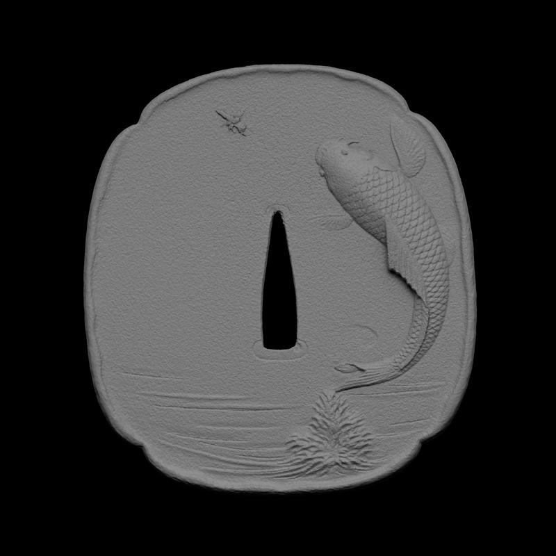 Tsuba with carp decoration