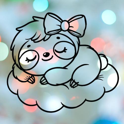 Sloth Girl Sleeping On Cloud Cookie Cutter