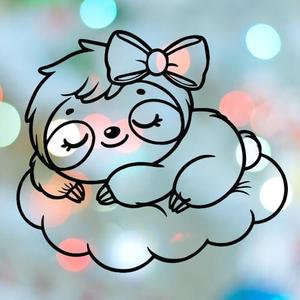 Sloth Girl Sleeping On Cloud Cookie Cutter