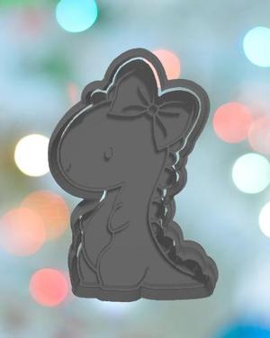 Dinosaur Trex With Bow Cookie Cutter