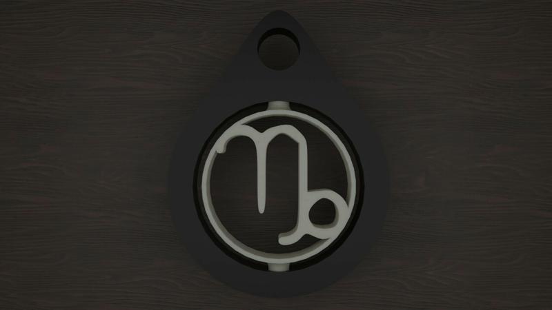 Capricorn Zodiac Keychain (spins)