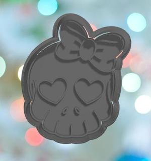 Halloween Skull With Bow Cookie Cutter
