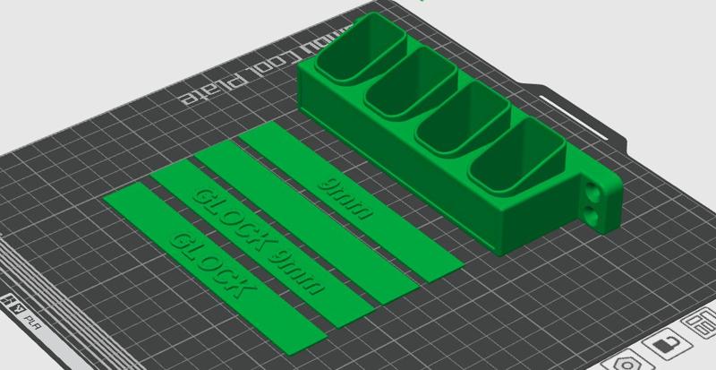 Glock Double Stack Wall Mounted Magazine Holder (4 Magazine Variant)