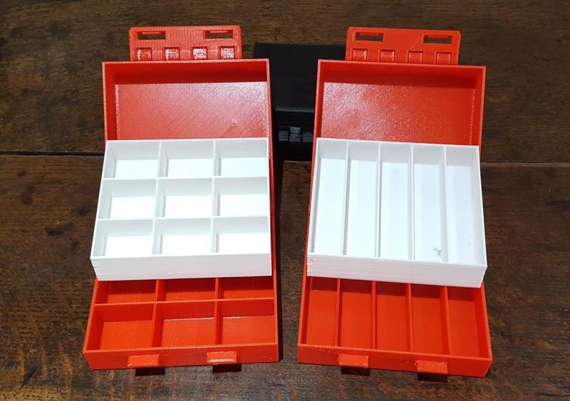 Partitioned box with trays