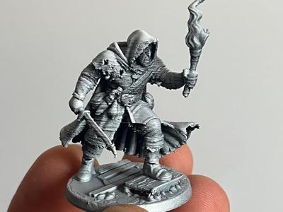 Templar miniature with a torch DnD